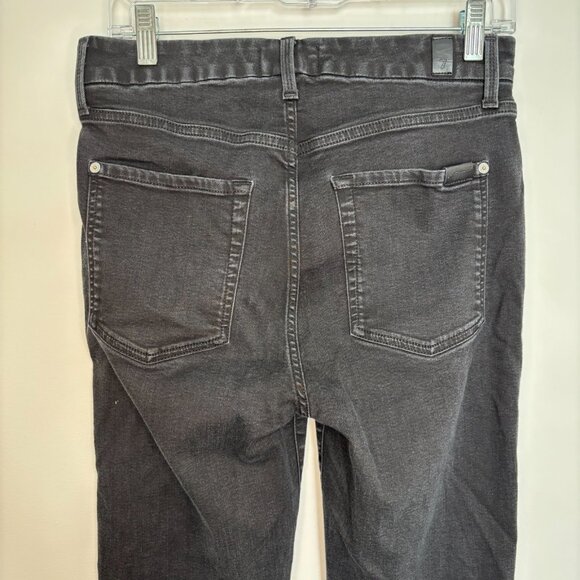 7 FOR ALL MANKIND B(air) High Waist Ankle Skinny Womens 31 Black Stretch - Picture 2 of 10